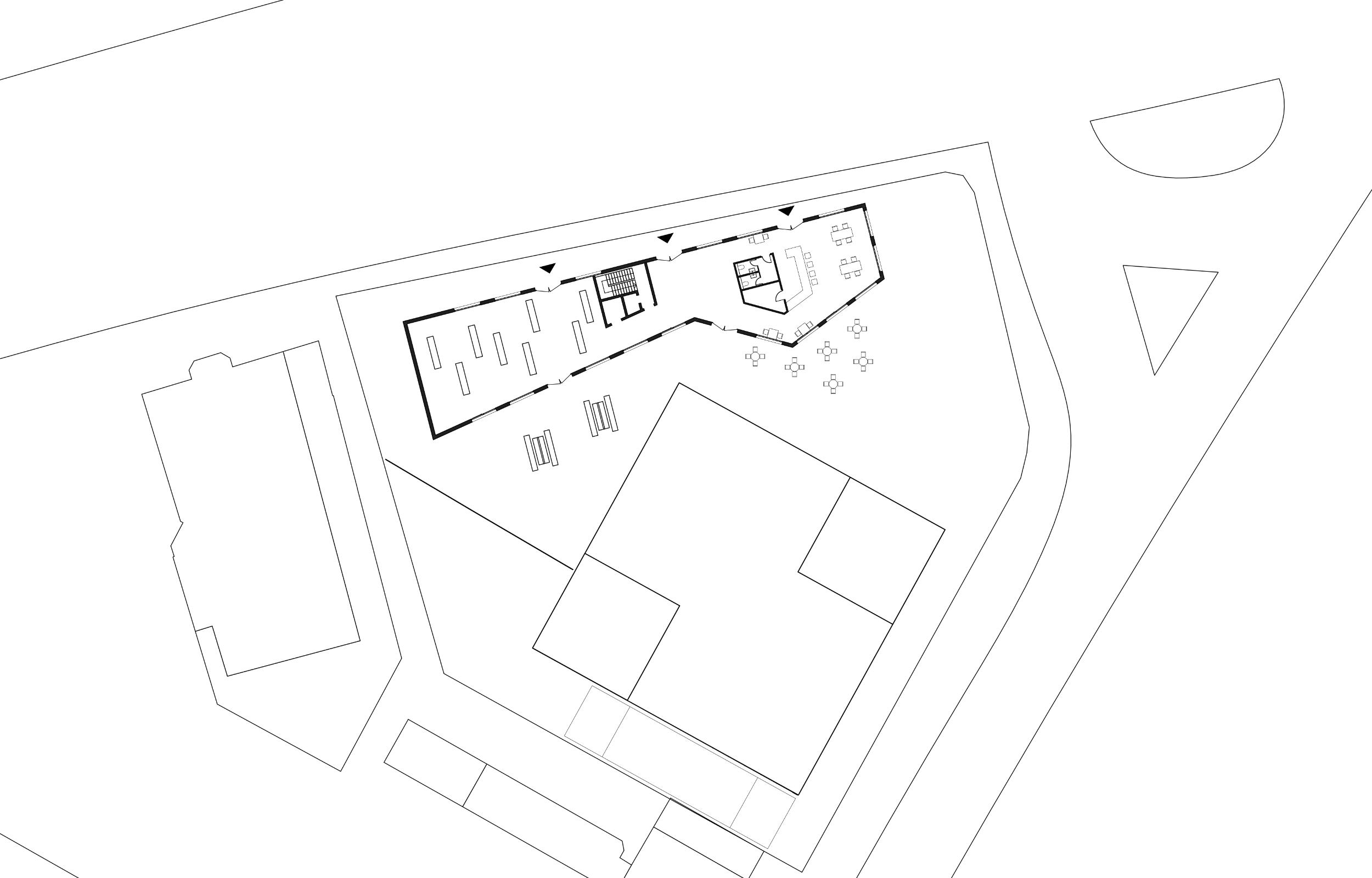 Bürogebäude, Heerdt, Architektur, Linienzeichnung, Grundriss