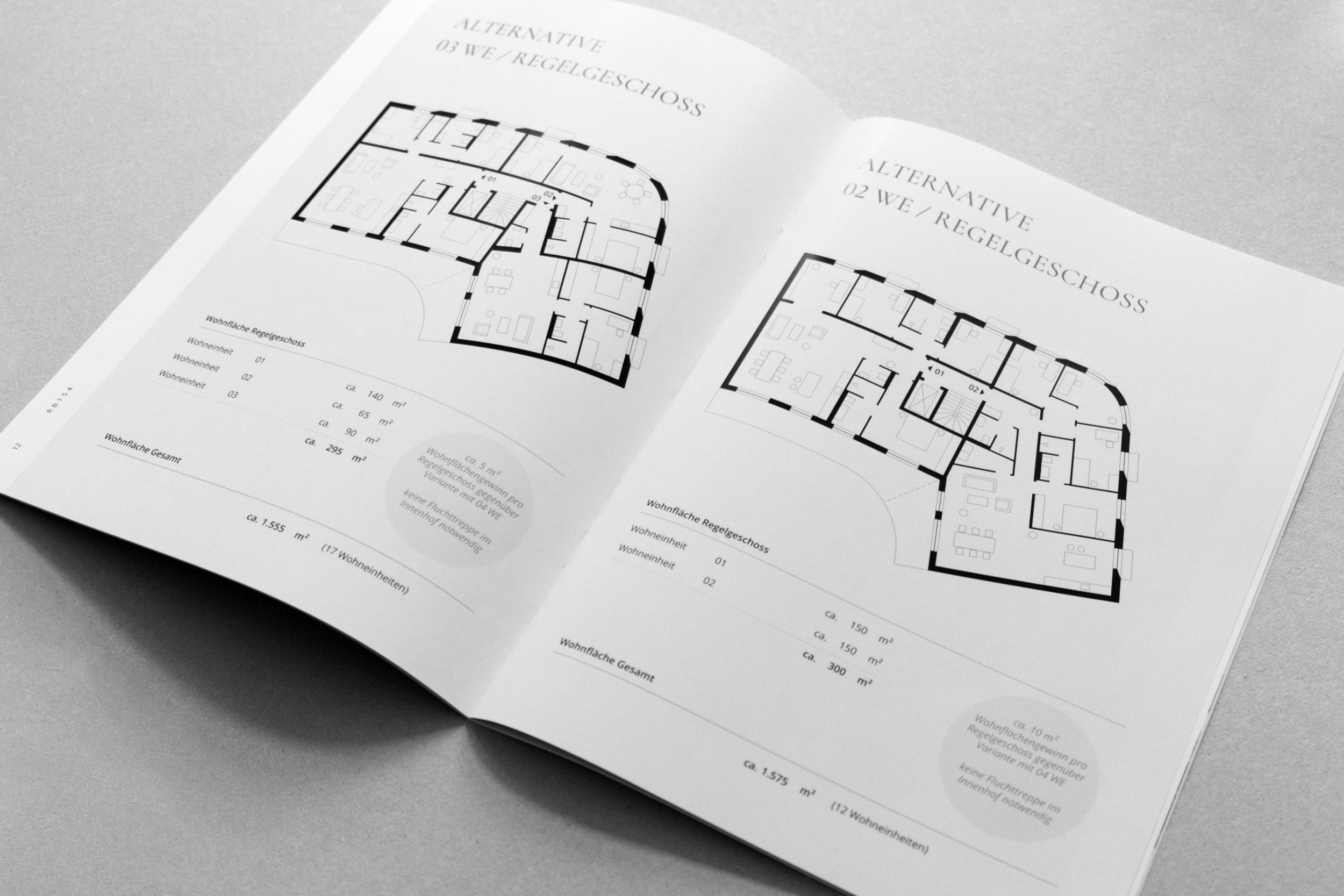 Broschüre, Architekturzeitschrift, Grundrisse, Grafik, Exposé, Fotografie